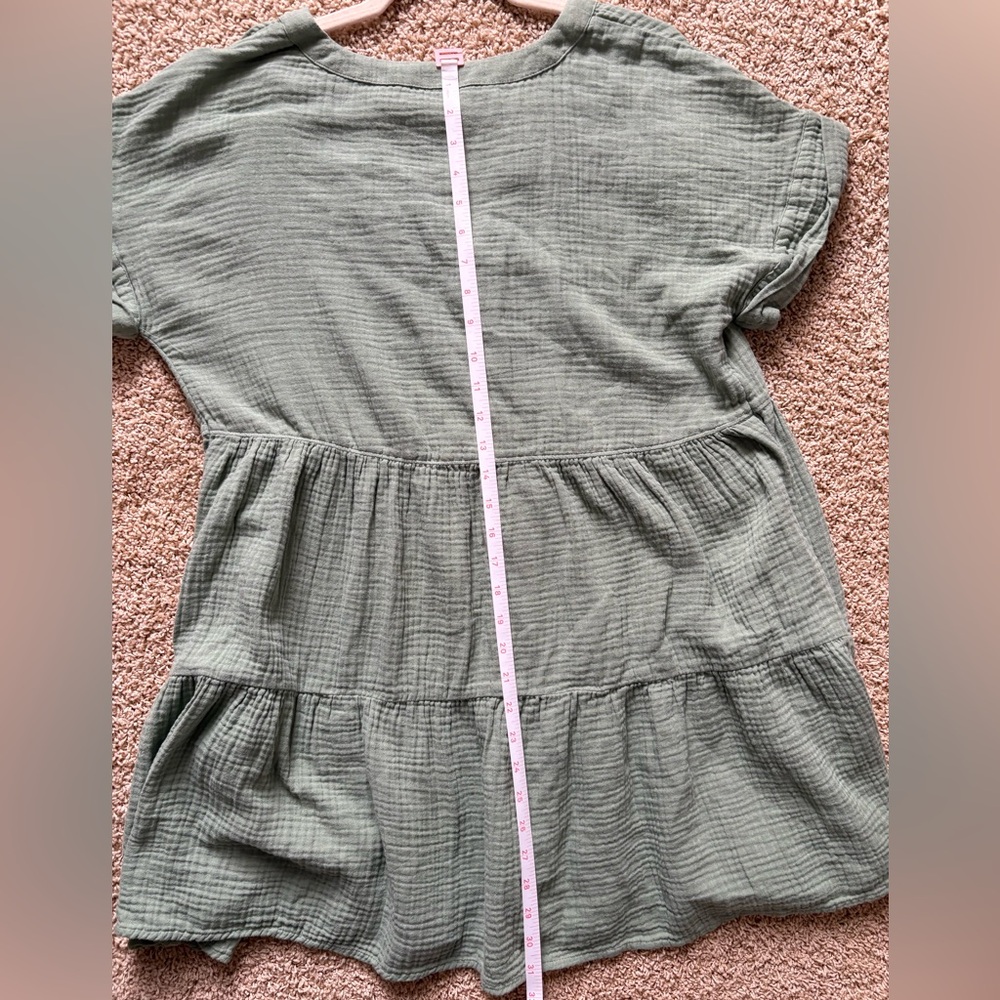 Madewell Sage Green Button-Front Mini Dress - Picture 10 of 10